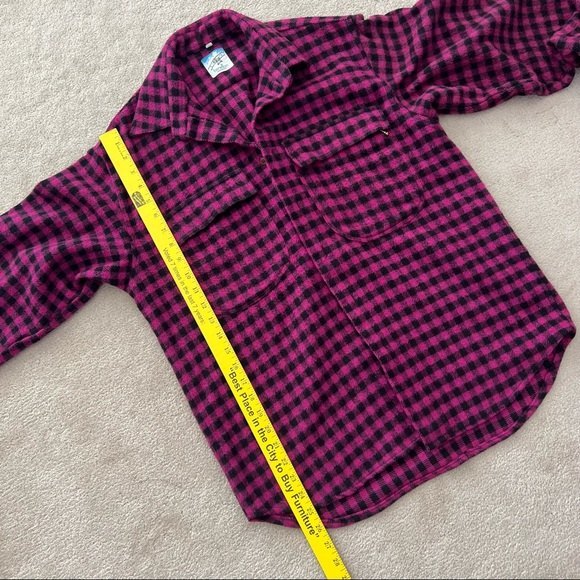 Benelton Made in Italy Checkered Shacket Pink Black - Picture 13 of 14